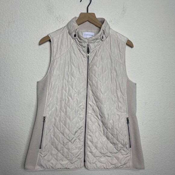 41 Hawthorn Quilted Zip-Up Vest – Size Large – Cream - Picture 3 of 13